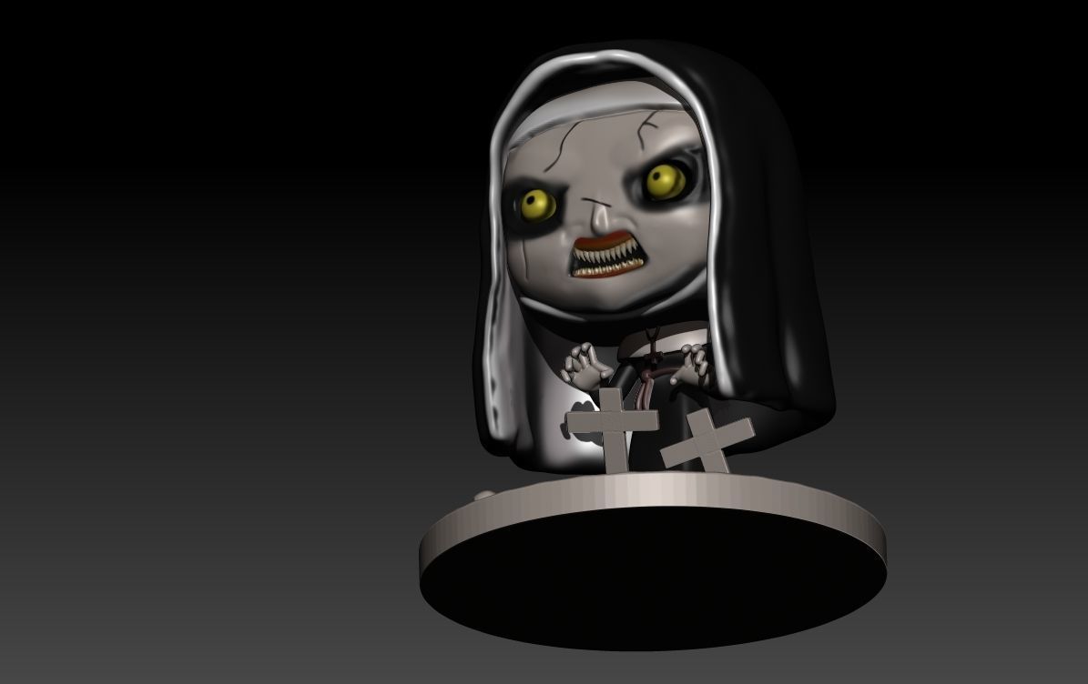 the nun figurine of 3D print model_9