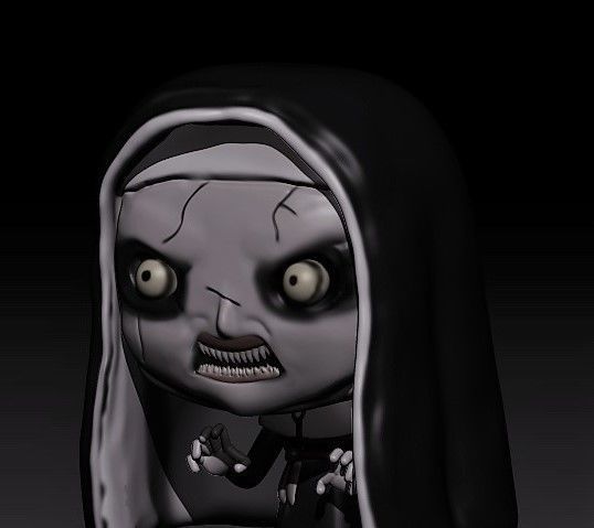 the nun figurine of 3D print model_10