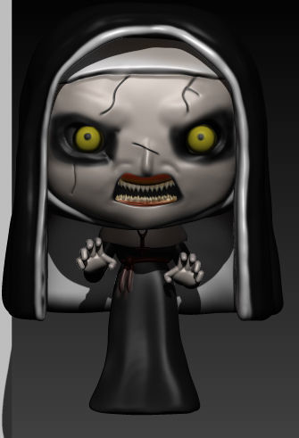 the nun figurine of 3D print model_2