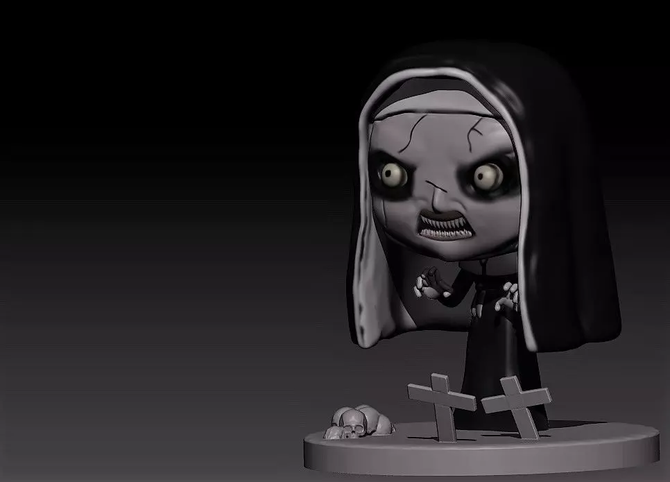 the nun figurine of 3D print model_0