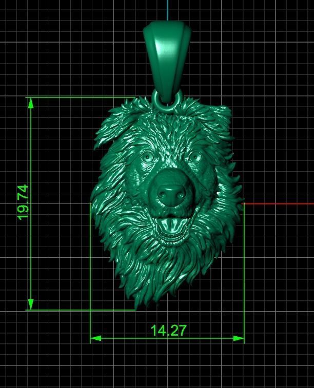 pendant with dog 3D print model_8