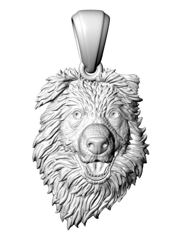 pendant with dog 3D print model_13