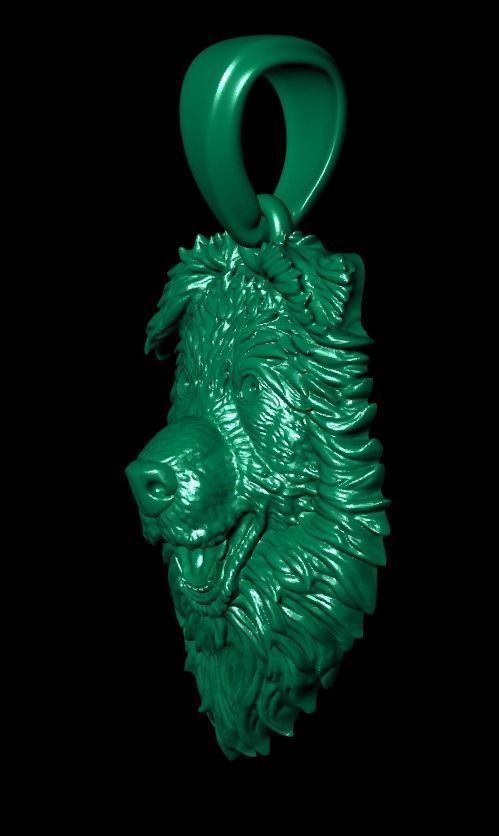 pendant with dog 3D print model_11