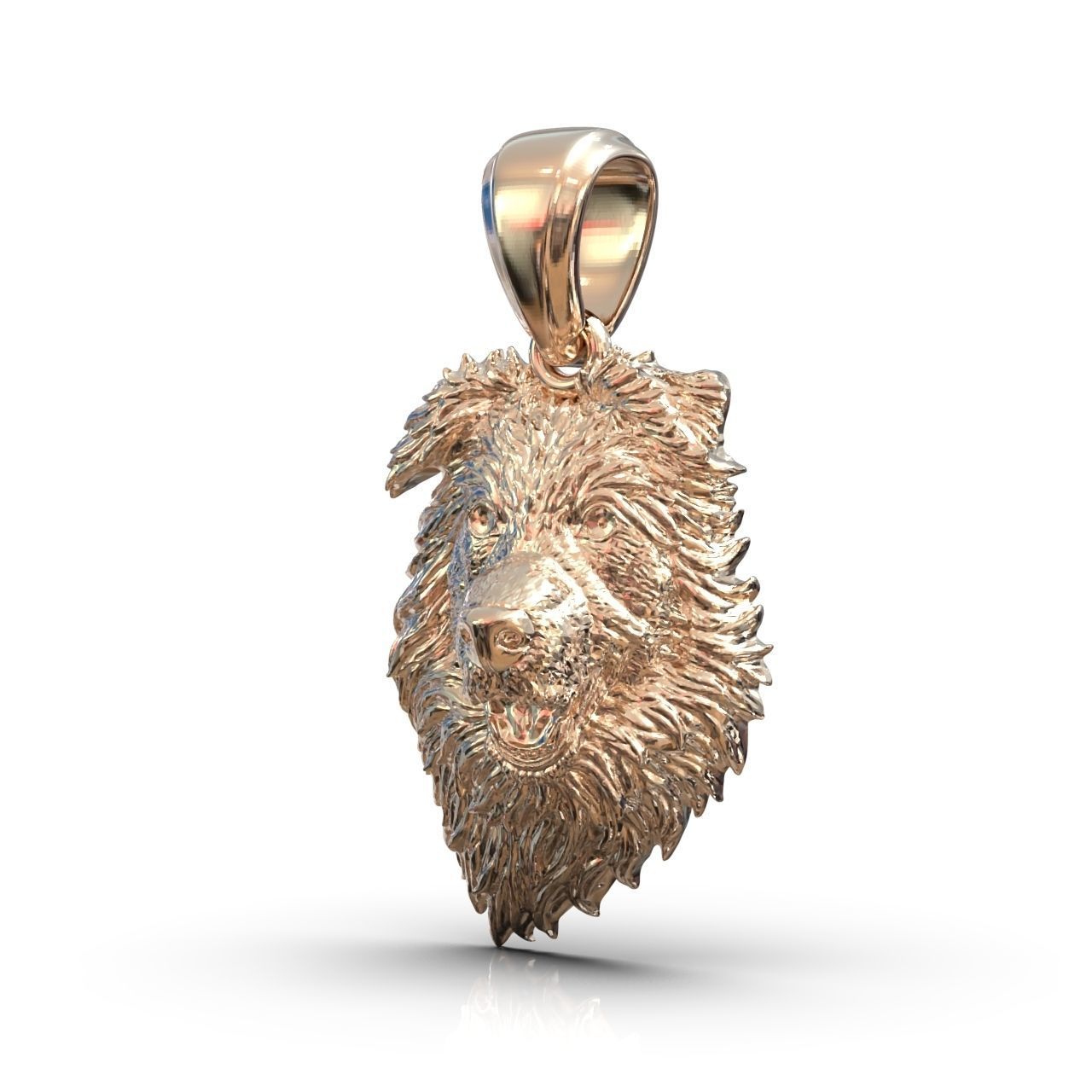 pendant with dog 3D print model_2