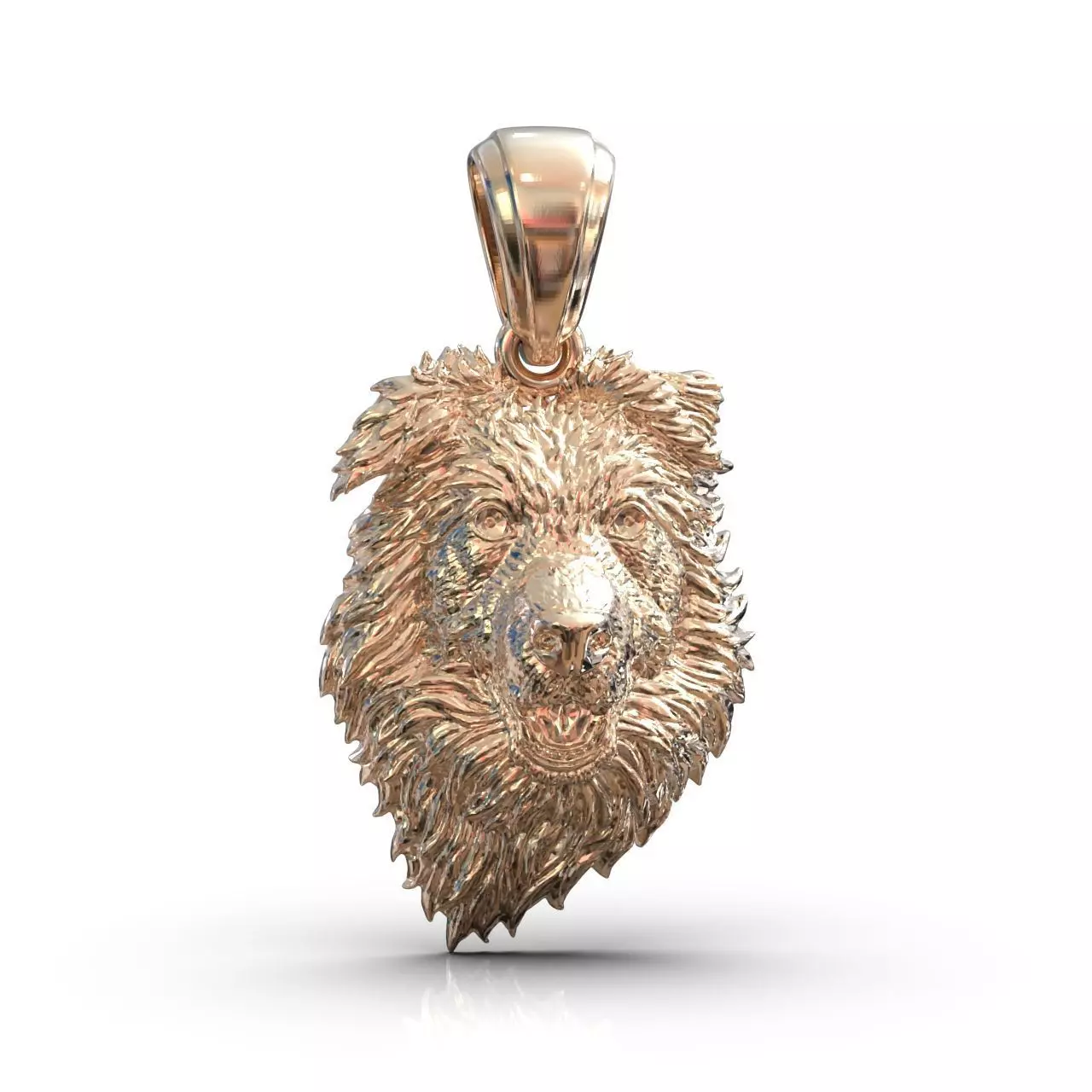 pendant with dog 3D print model_0