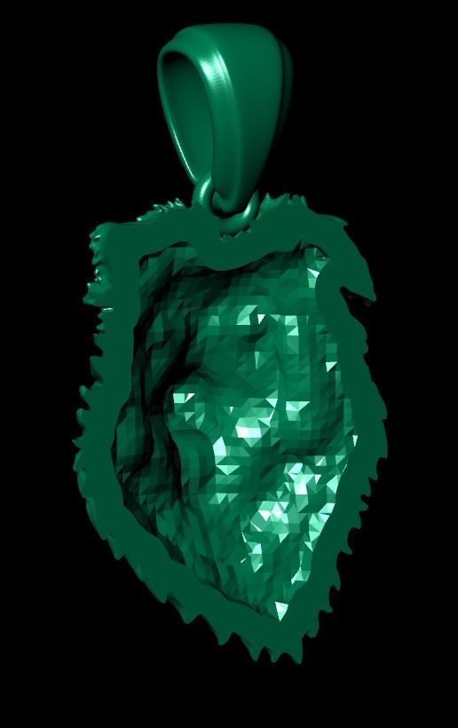 pendant with dog 3D print model_12