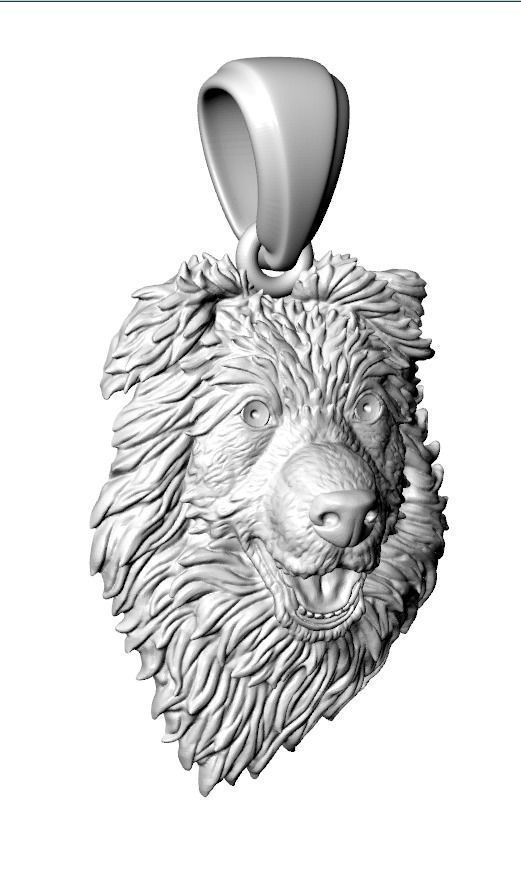 pendant with dog 3D print model_14
