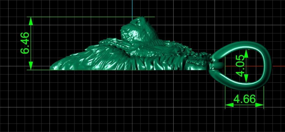 pendant with dog 3D print model_9