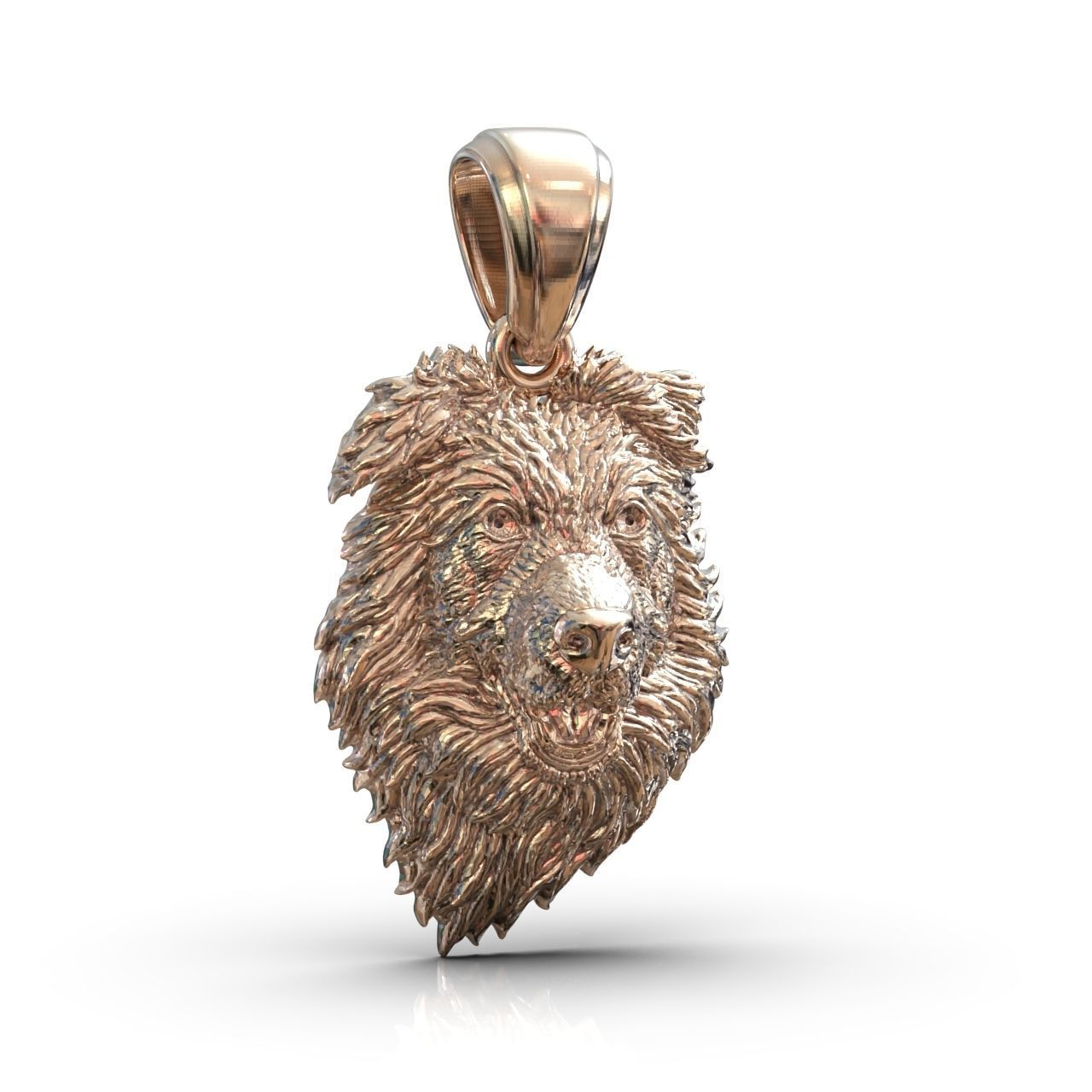 pendant with dog 3D print model_1