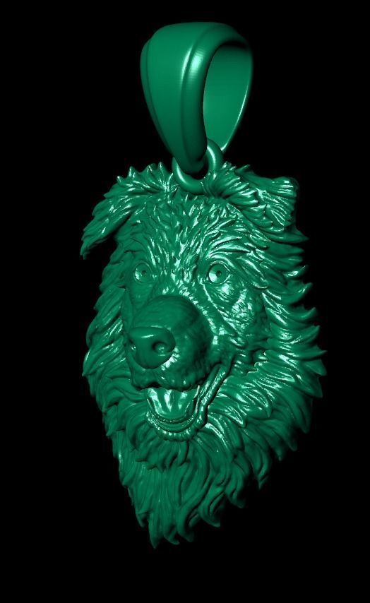 pendant with dog 3D print model_10