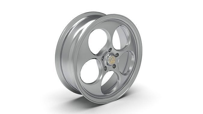 Custom-Rim-Wheel-AB6 silver wheel 3D print model