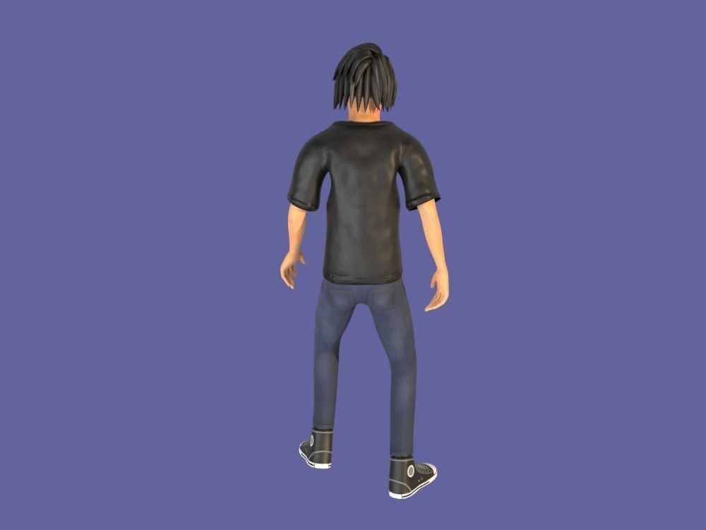 Man Boy 3D model rigged and animated Low-poly 3D model_26