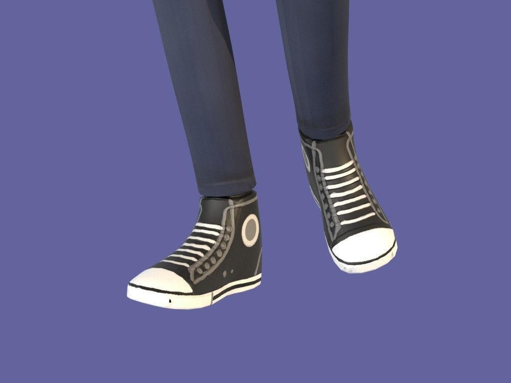 Man Boy 3D model rigged and animated Low-poly 3D model_31