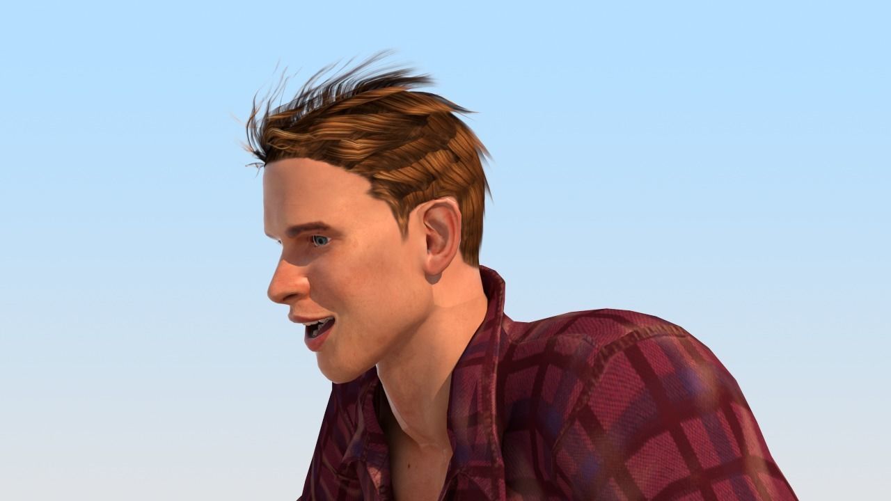 Full Rigged Rider with Motorbike Model 3D model_26