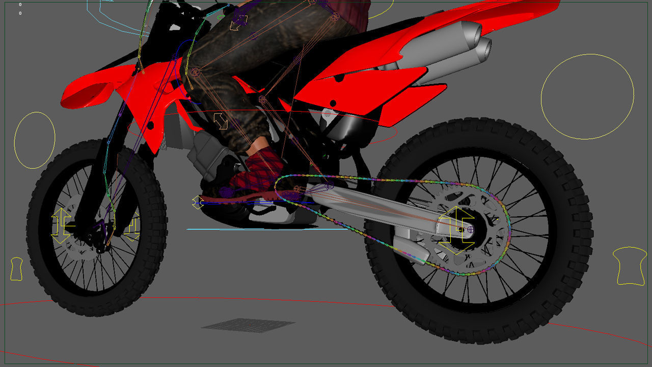 Full Rigged Rider with Motorbike Model 3D model_35