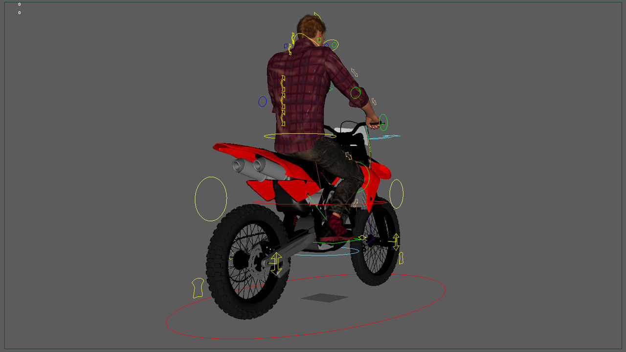 Full Rigged Rider with Motorbike Model 3D model_38
