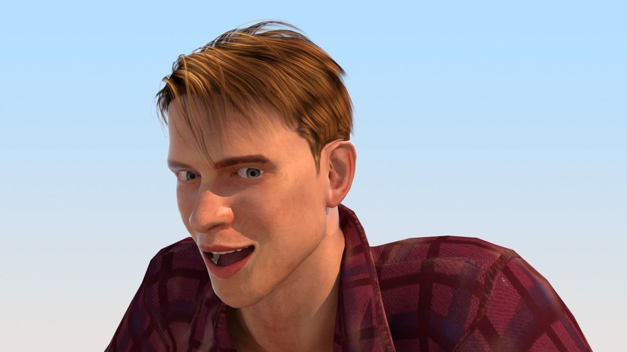 Full Rigged Rider with Motorbike Model 3D model_25