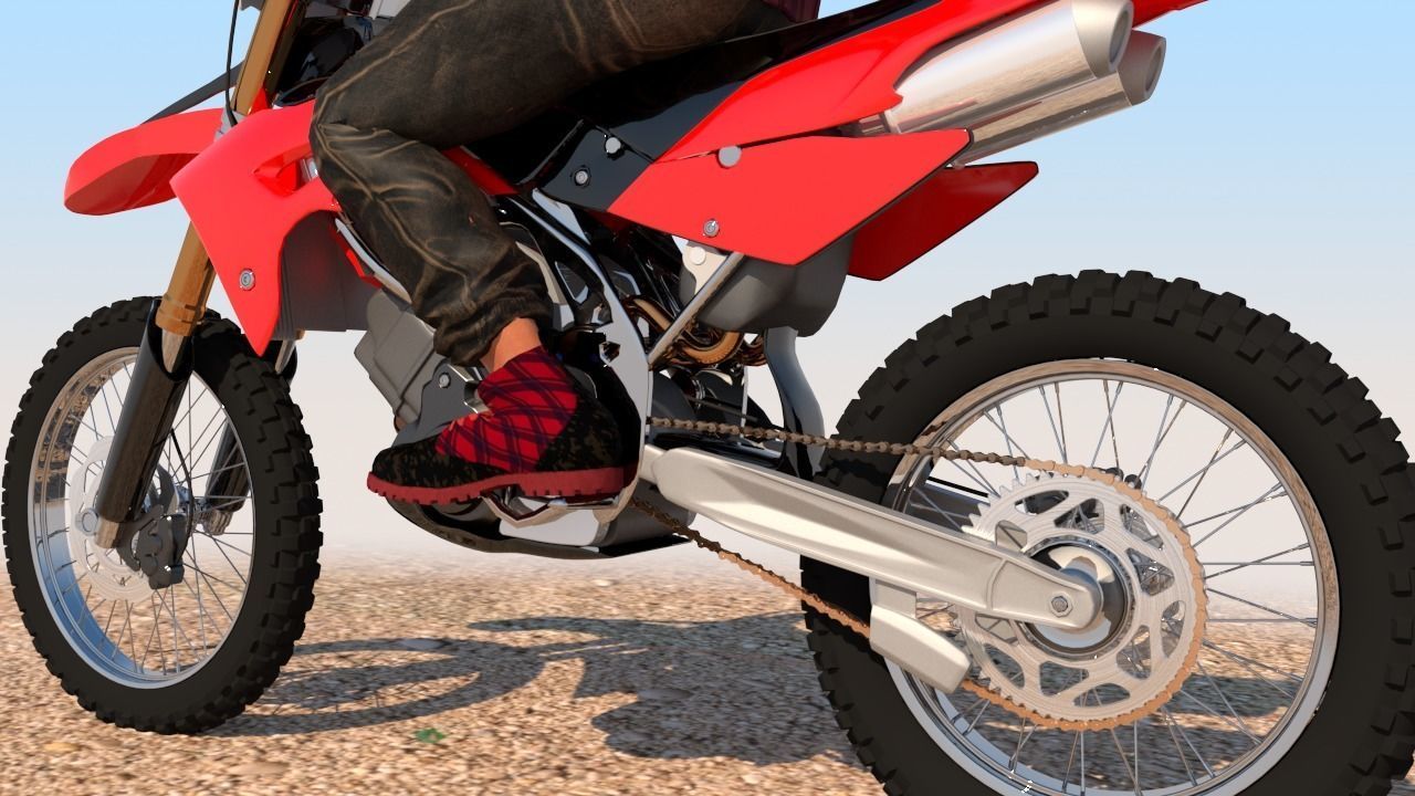 Full Rigged Rider with Motorbike Model 3D model_16