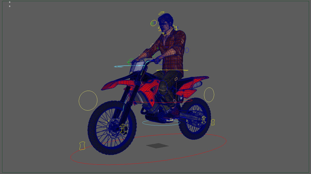 Full Rigged Rider with Motorbike Model 3D model_31