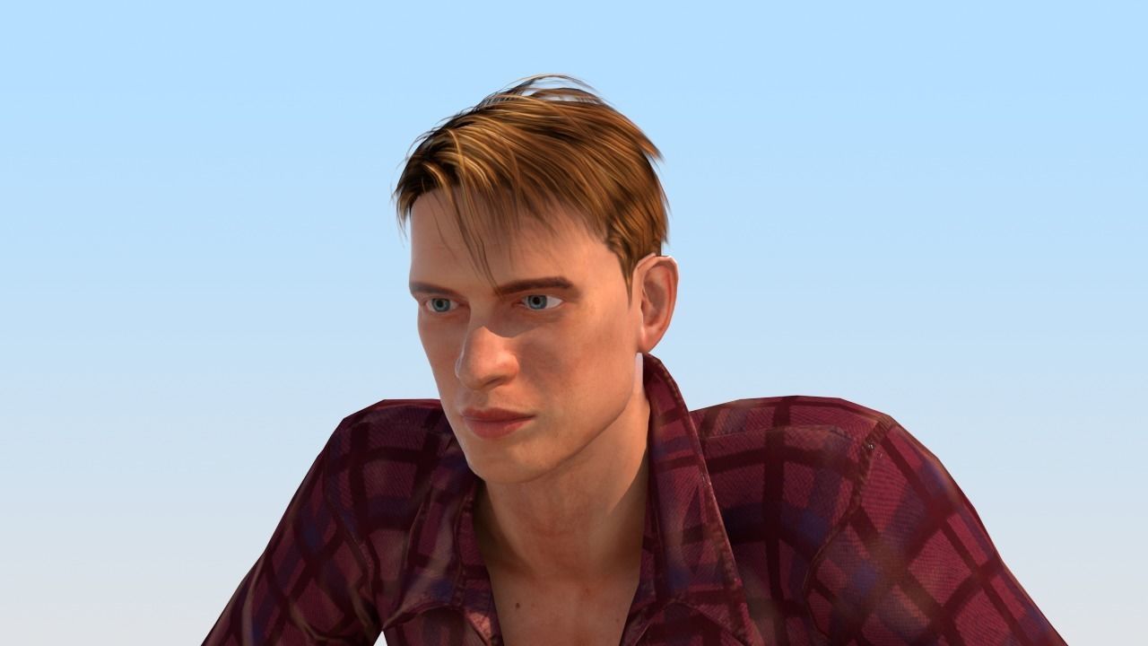 Full Rigged Rider with Motorbike Model 3D model_24