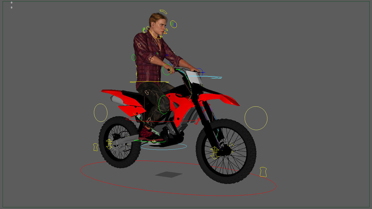 Full Rigged Rider with Motorbike Model 3D model_39