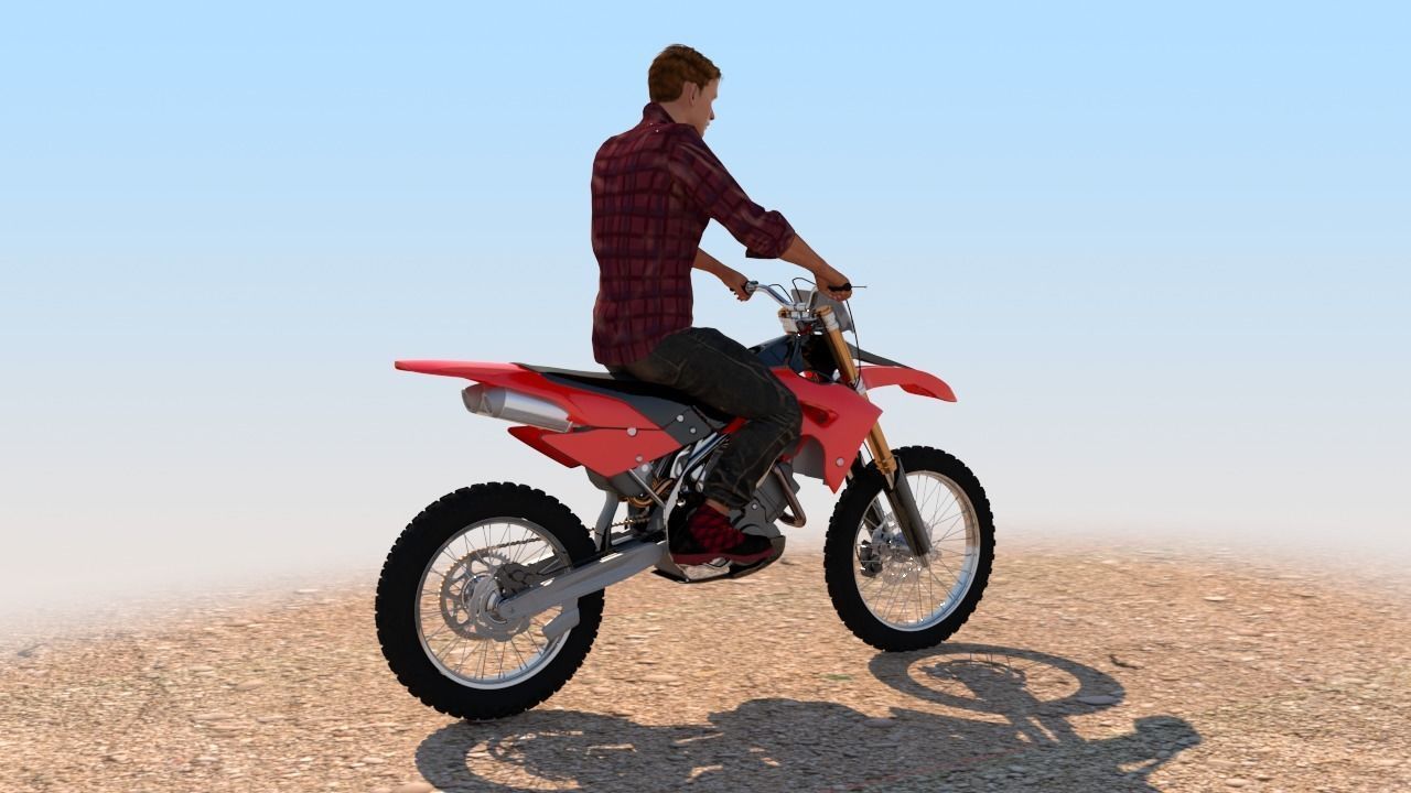 Full Rigged Rider with Motorbike Model 3D model_18