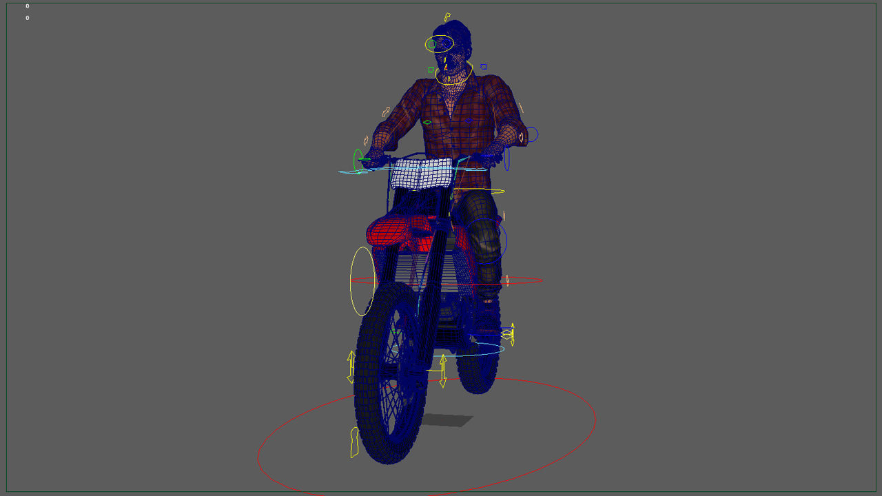 Full Rigged Rider with Motorbike Model 3D model_28