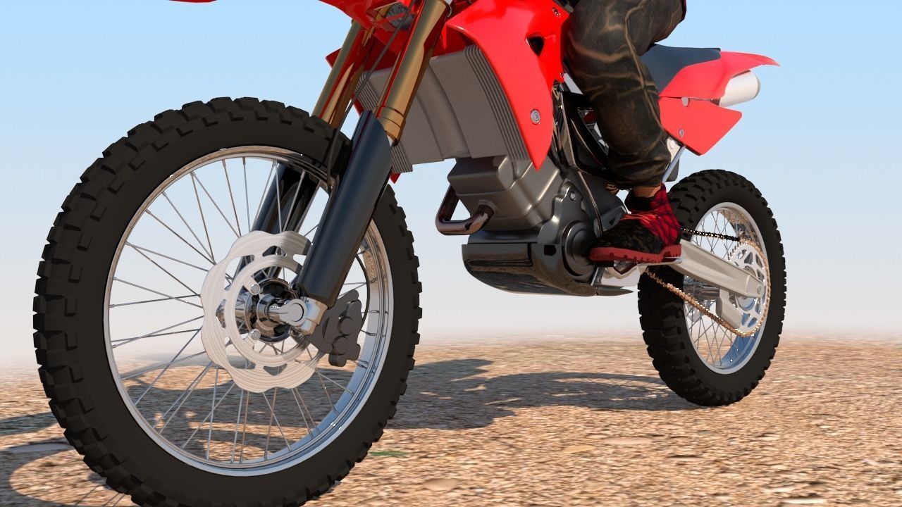 Full Rigged Rider with Motorbike Model 3D model_14