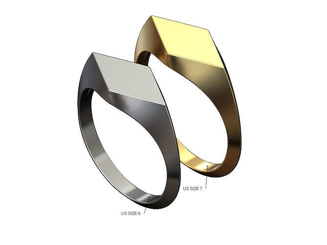 Lozenge Signet Ring 3D print model