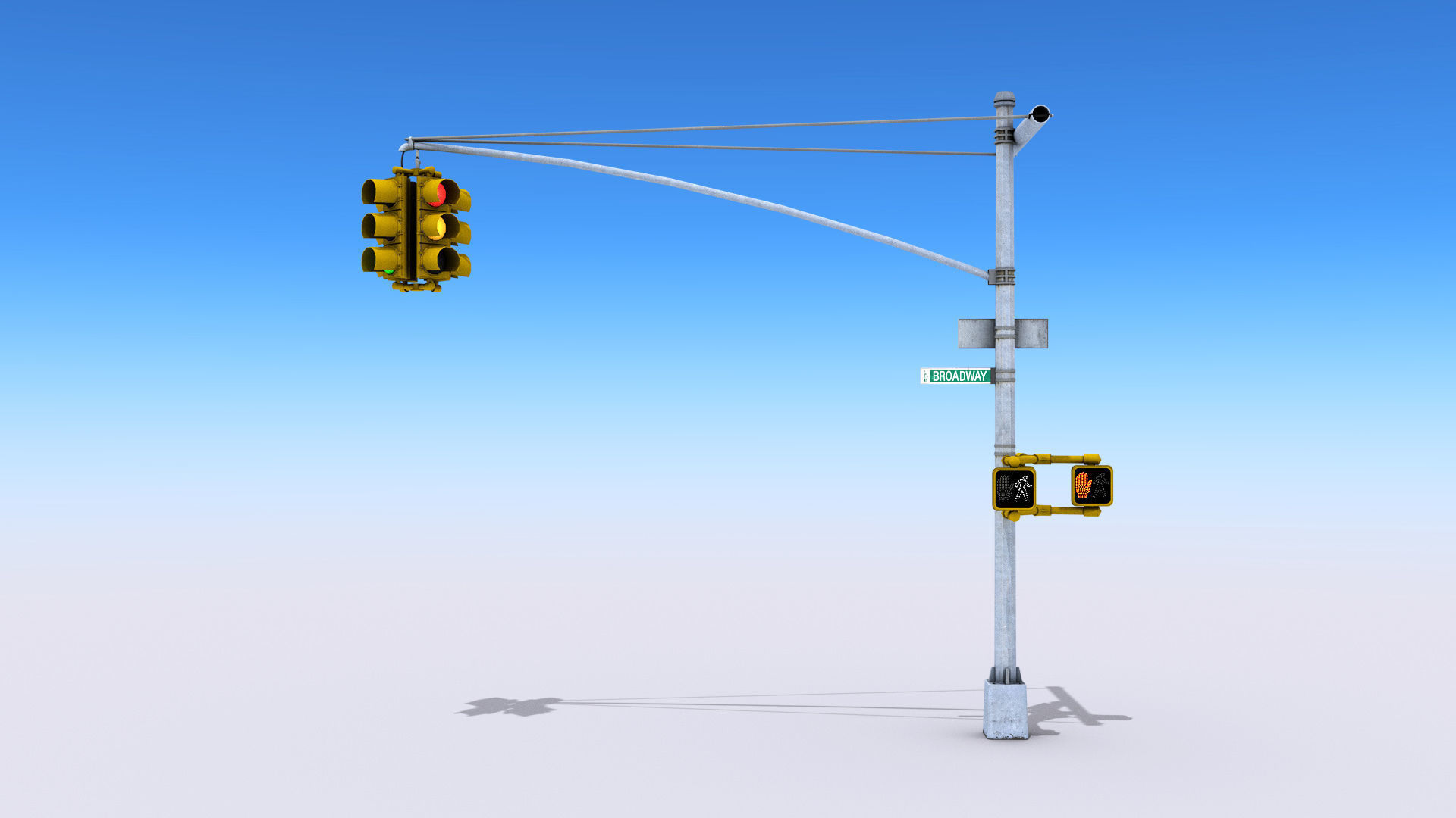 Traffic Lights Low-poly 3D model_2