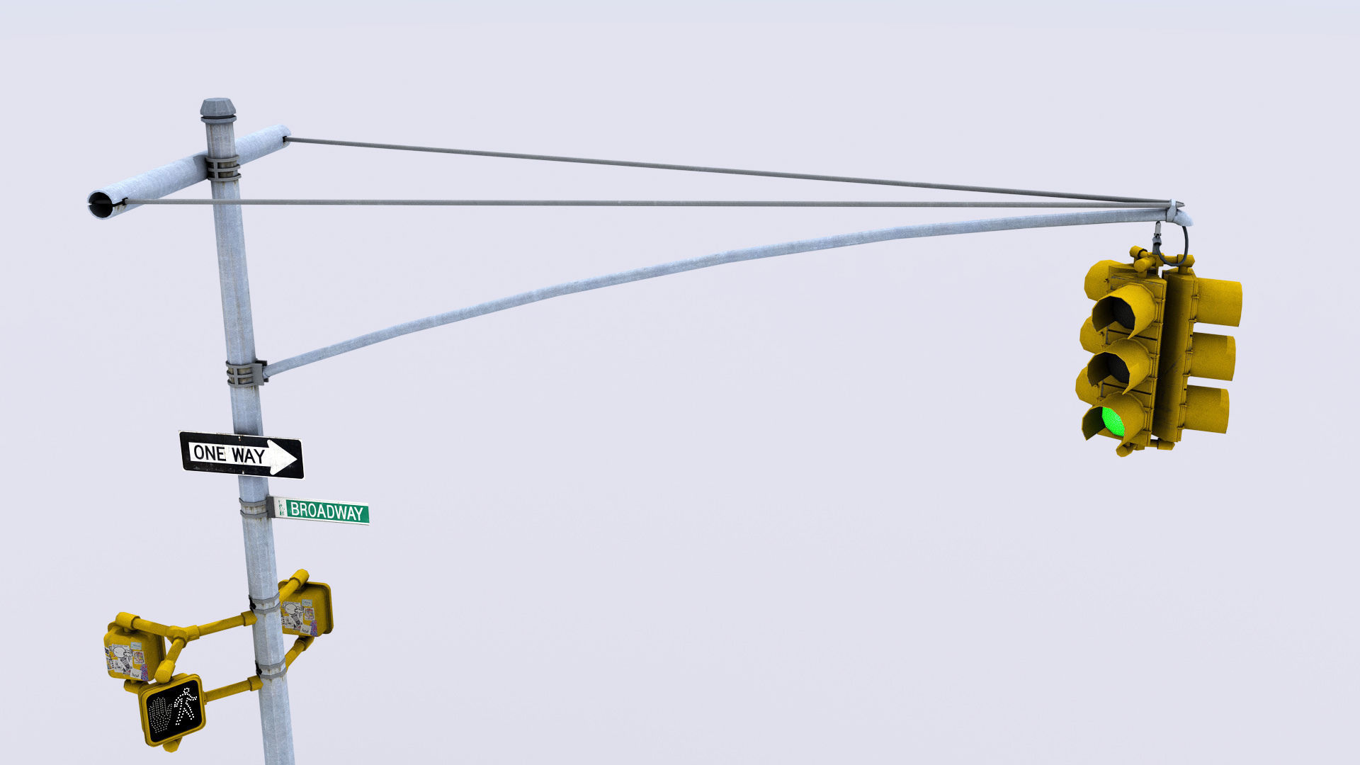 Traffic Lights Low-poly 3D model_1