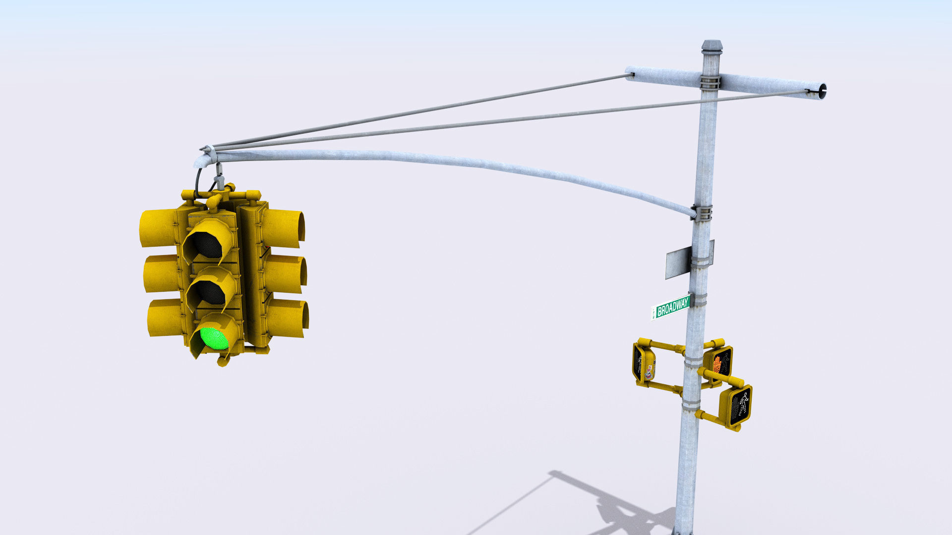 Traffic Lights Low-poly 3D model_6