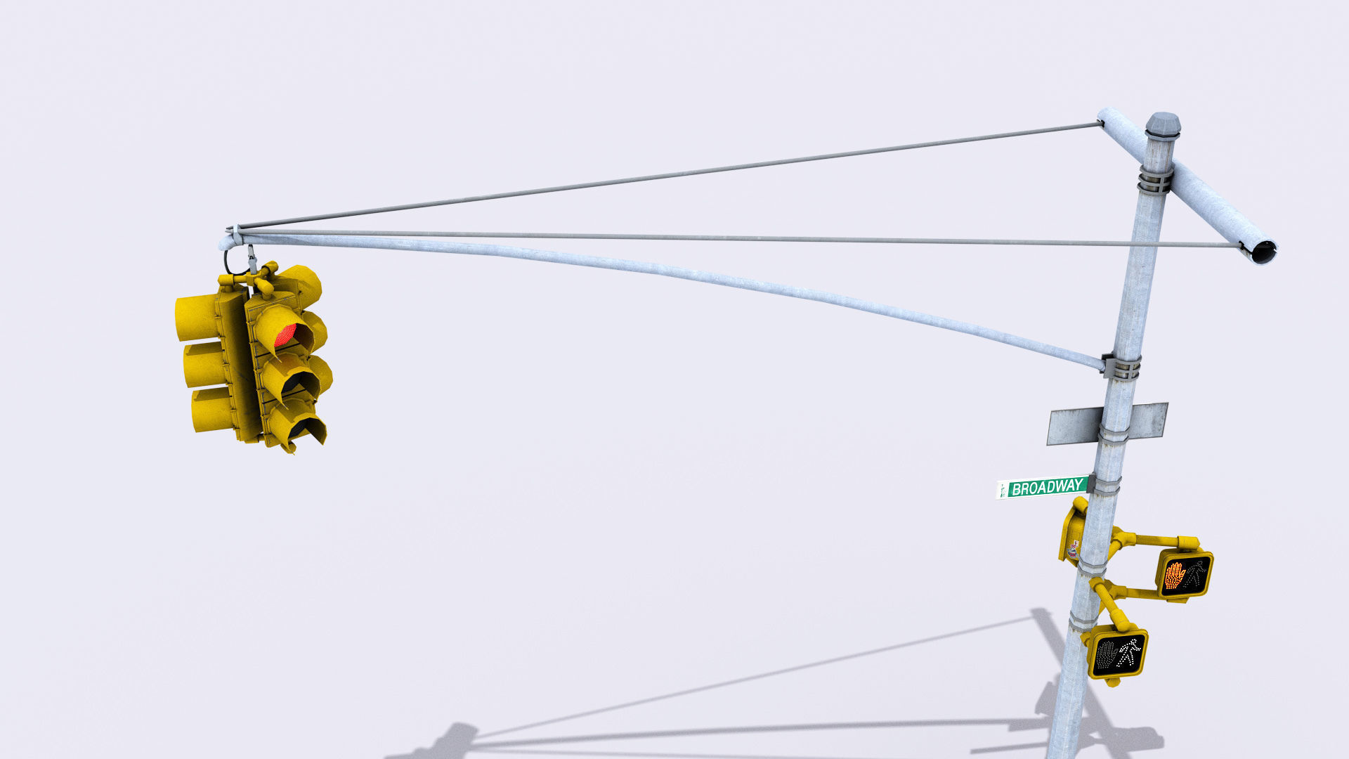 Traffic Lights Low-poly 3D model_8