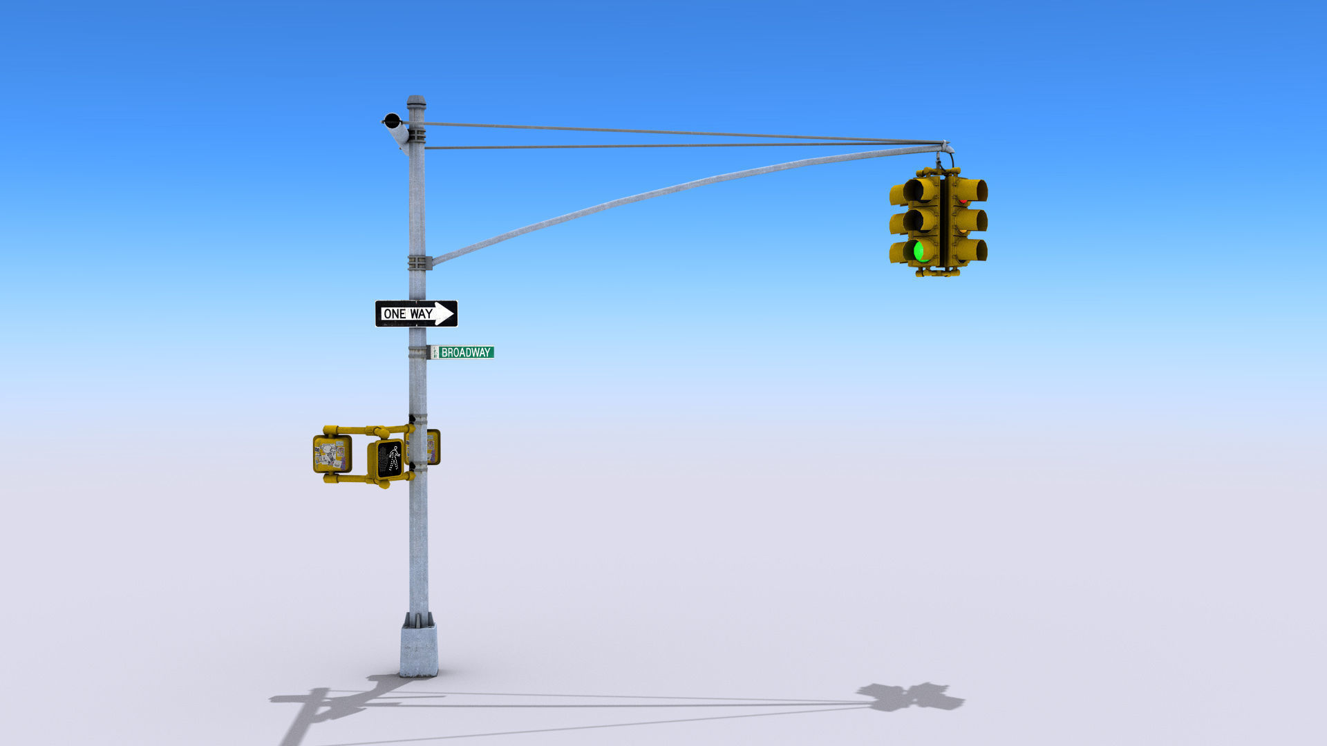 Traffic Lights Low-poly 3D model_7