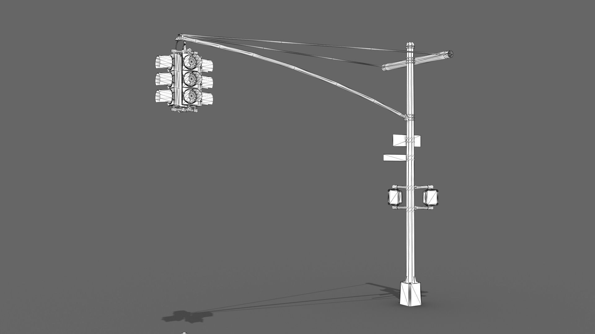 Traffic Lights Low-poly 3D model_9