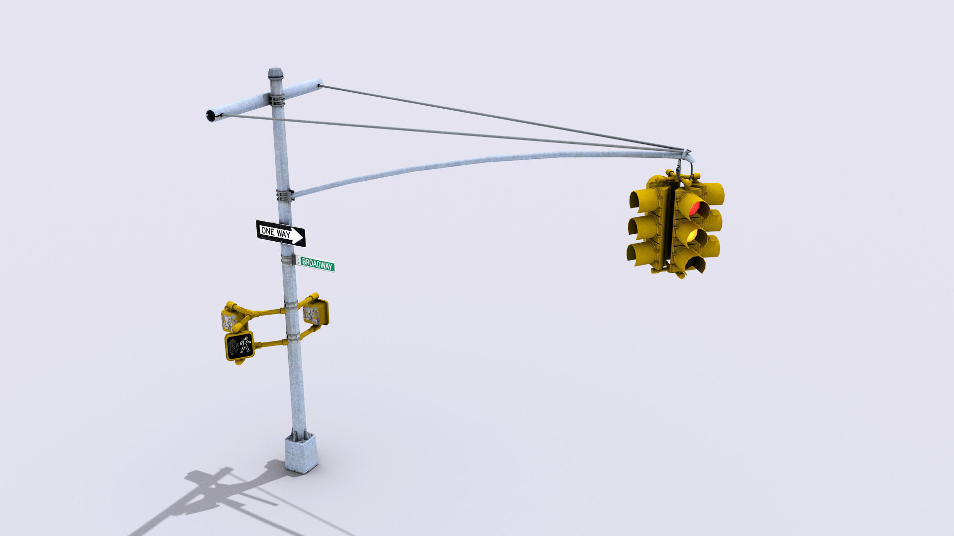 Traffic Lights Low-poly 3D model_3