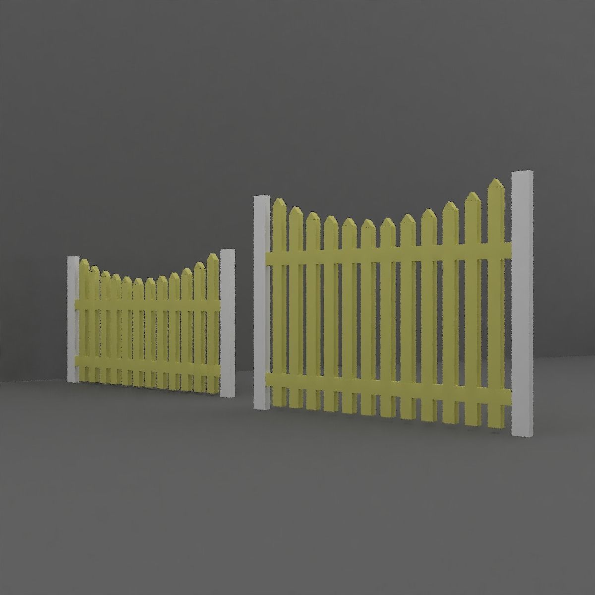 Wood Fence 3D model_4