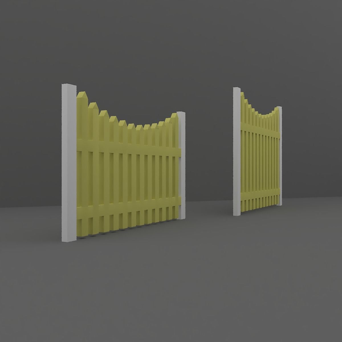 Wood Fence 3D model_8