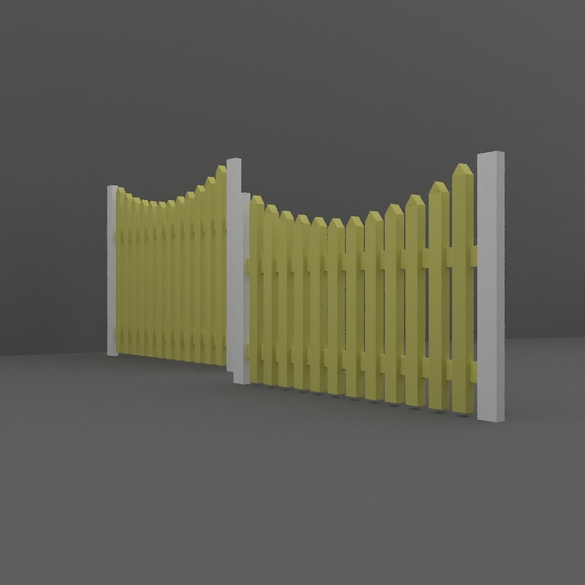Wood Fence 3D model_9