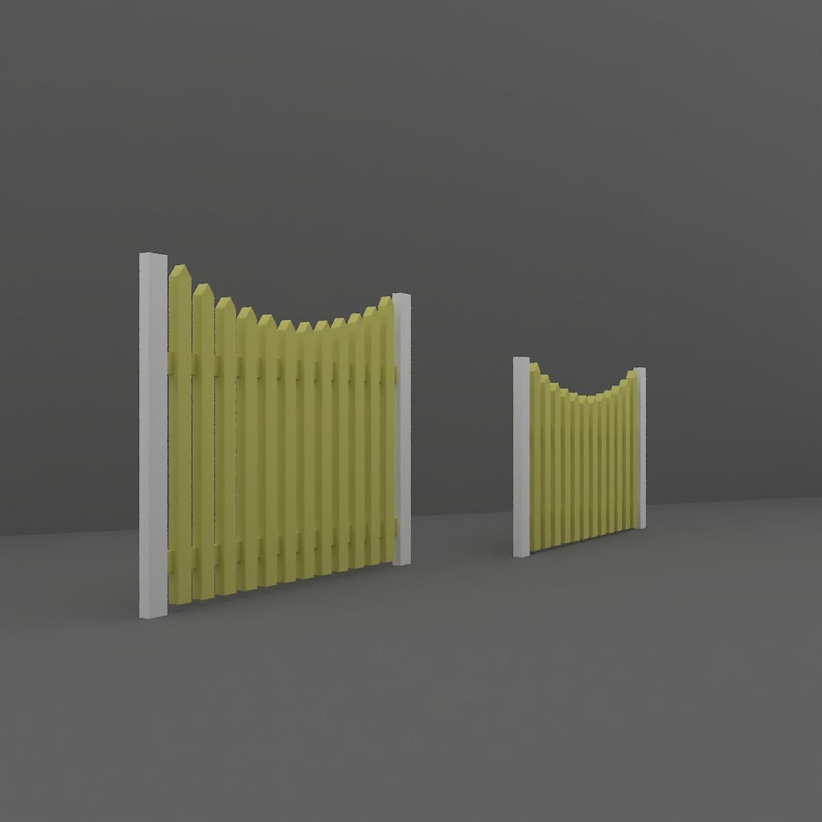 Wood Fence 3D model_2