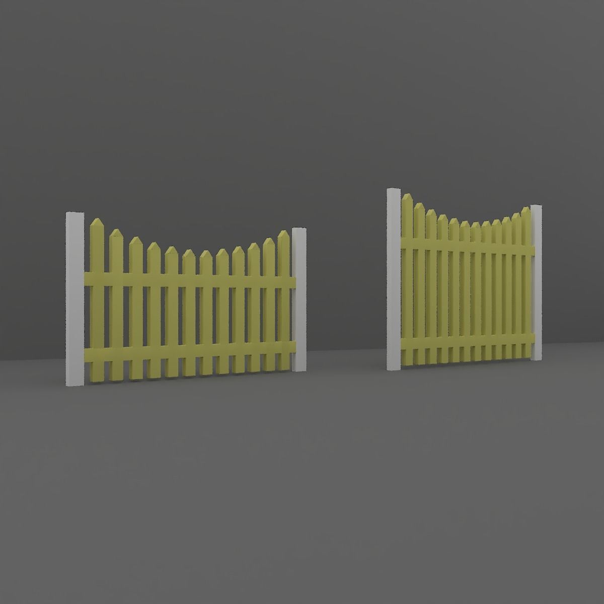 Wood Fence 3D model_7