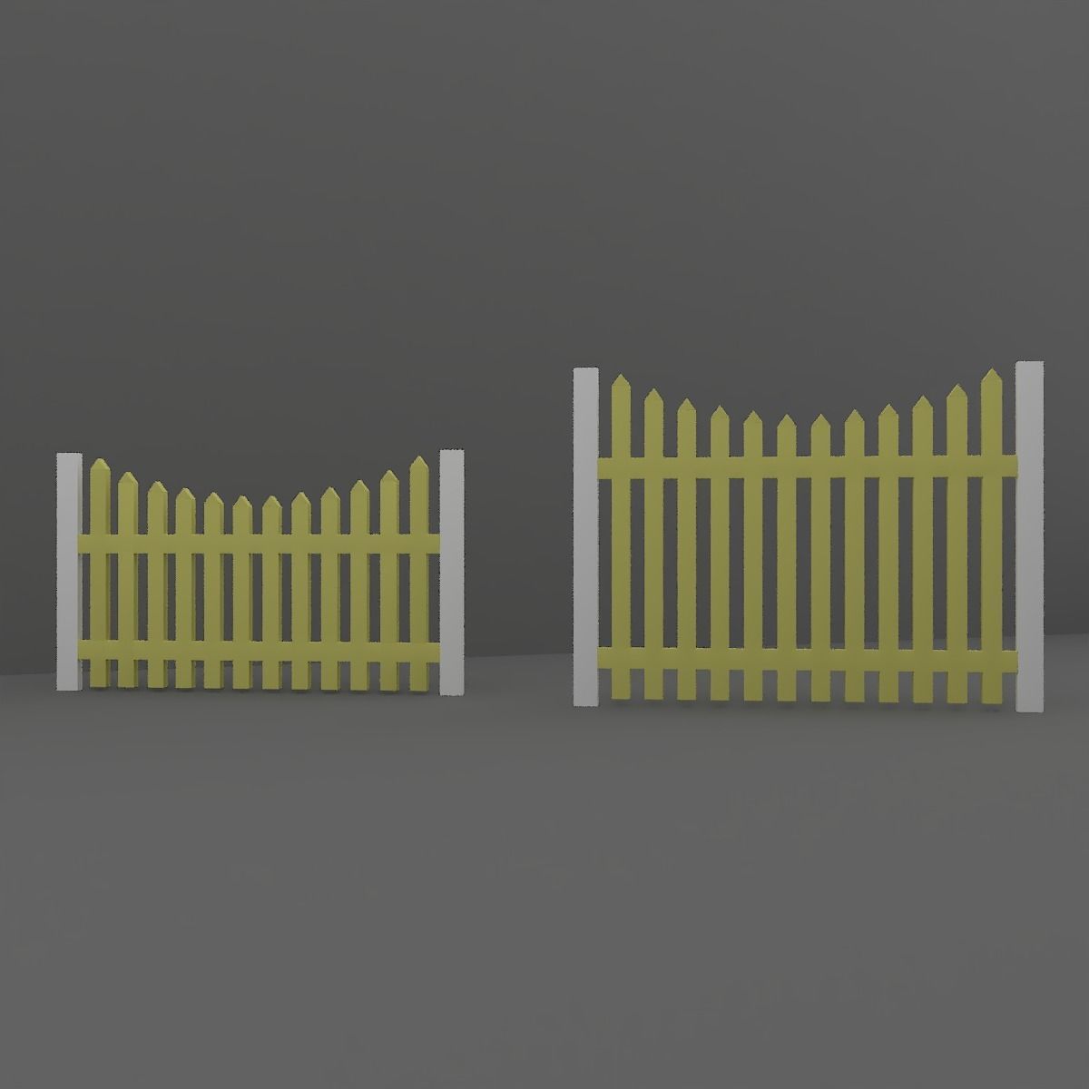 Wood Fence 3D model_6