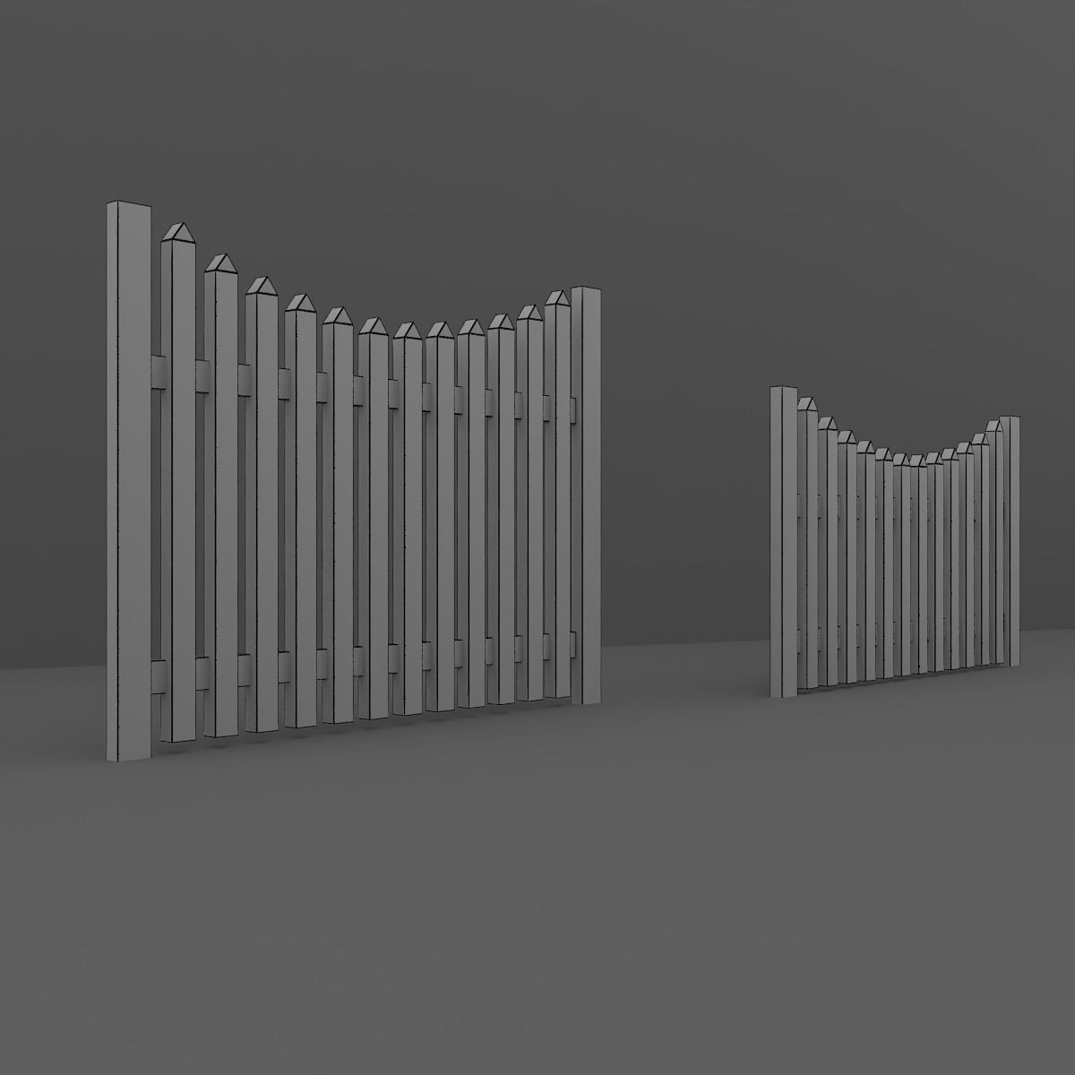 Wood Fence 3D model_10