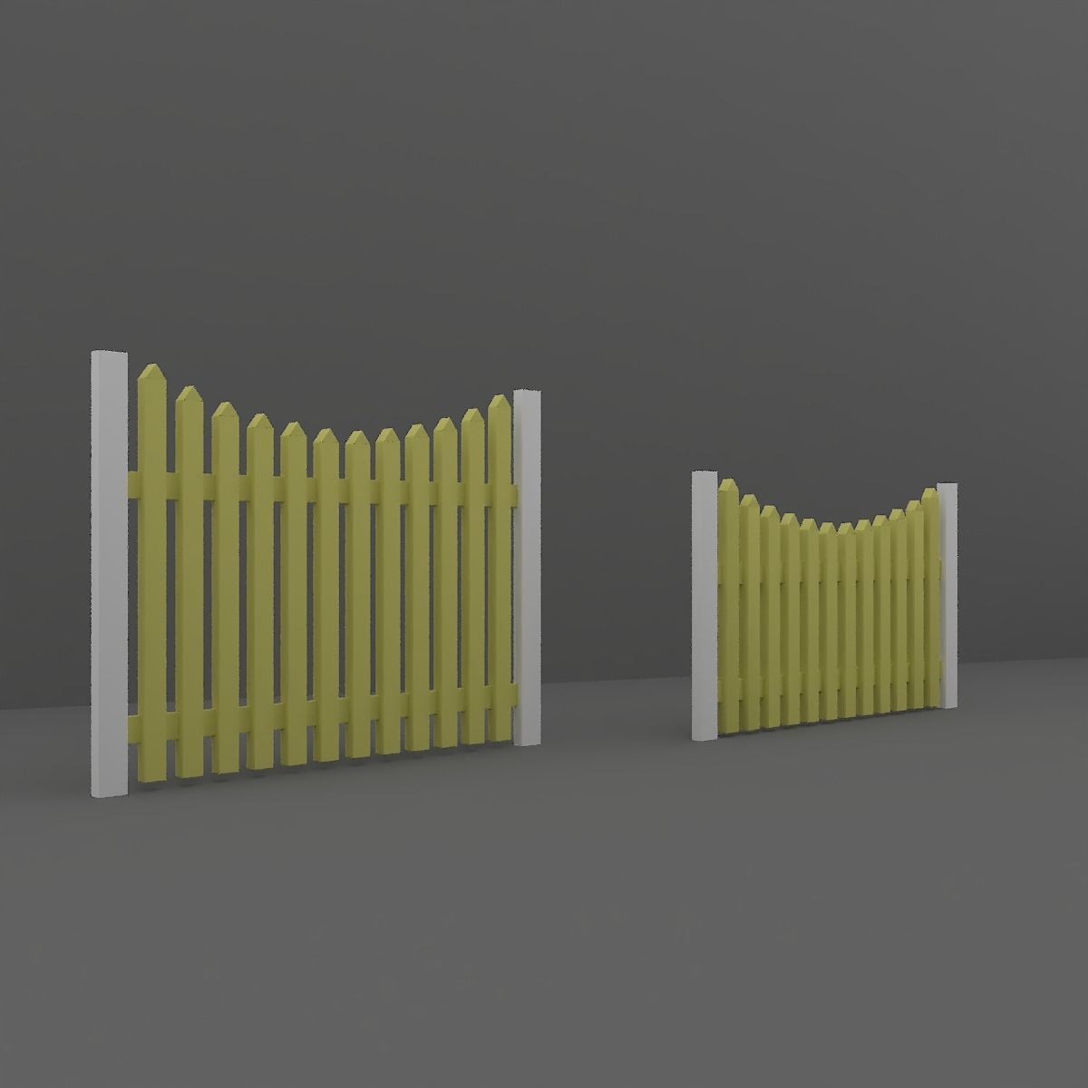 Wood Fence 3D model_1
