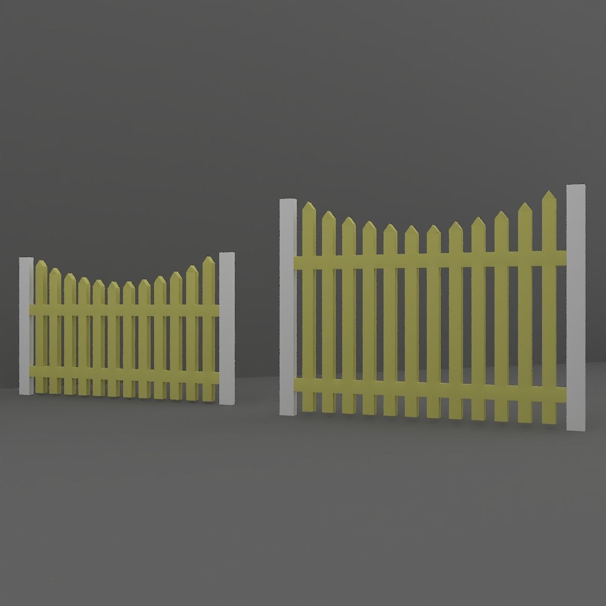 Wood Fence 3D model_5