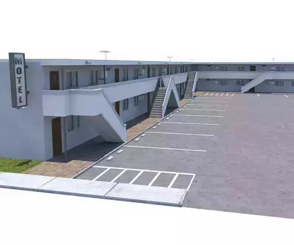 Classic Motel Low-poly 3D model