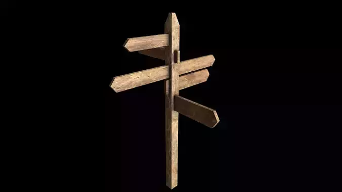 Signpost wooden directional sign