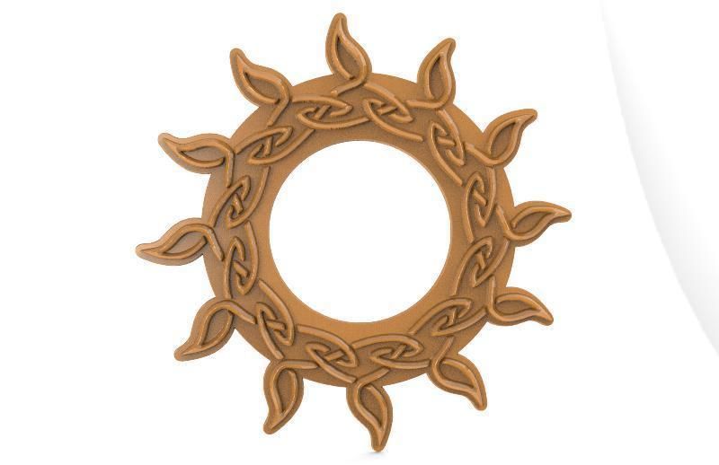 Celtic sun CNC 3D print model_3