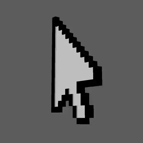 Pixelated Arrow Cursor Free 3D model