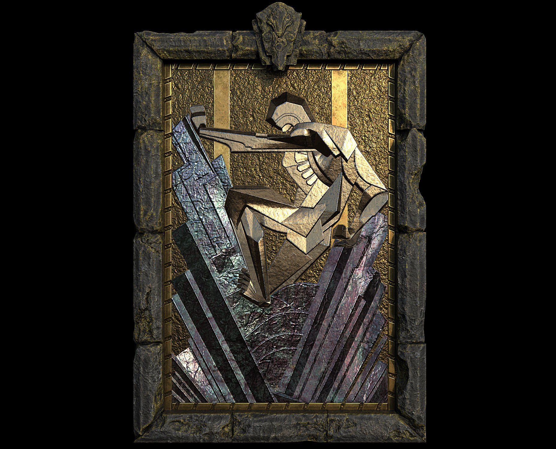 3D model Flat Sculpture VR / AR / lowpoly CGTrader